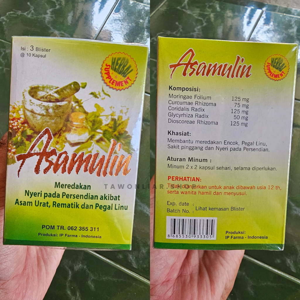 10 Box Asamulin Herbs Rheumatism Pain Relief & Gout Original 100% Indonesia