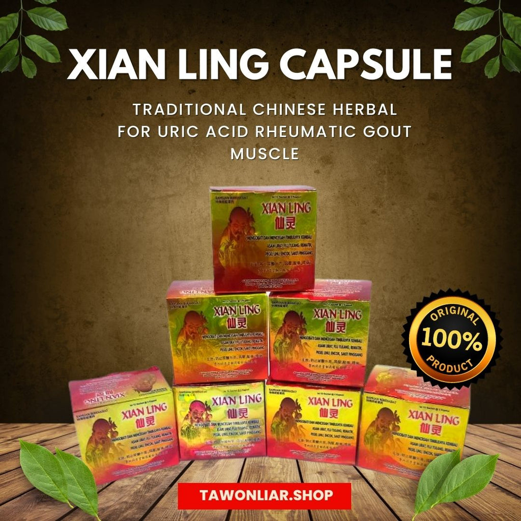 Xian Ling Capsule Herbal For Uric Acid Rheumatic Gout Muscle | Tawon Liar Shop